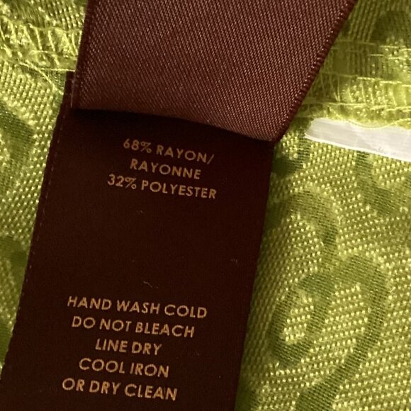 Kerry Brooke Women's Sheer Blouse Top Button Down Shirt Green Size Petite M - Picture 7 of 7